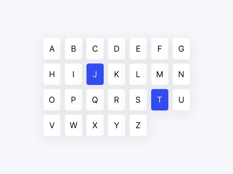 ue alphabet filter